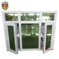 65 series thermal break insulation double swing opening aluminum window for sale